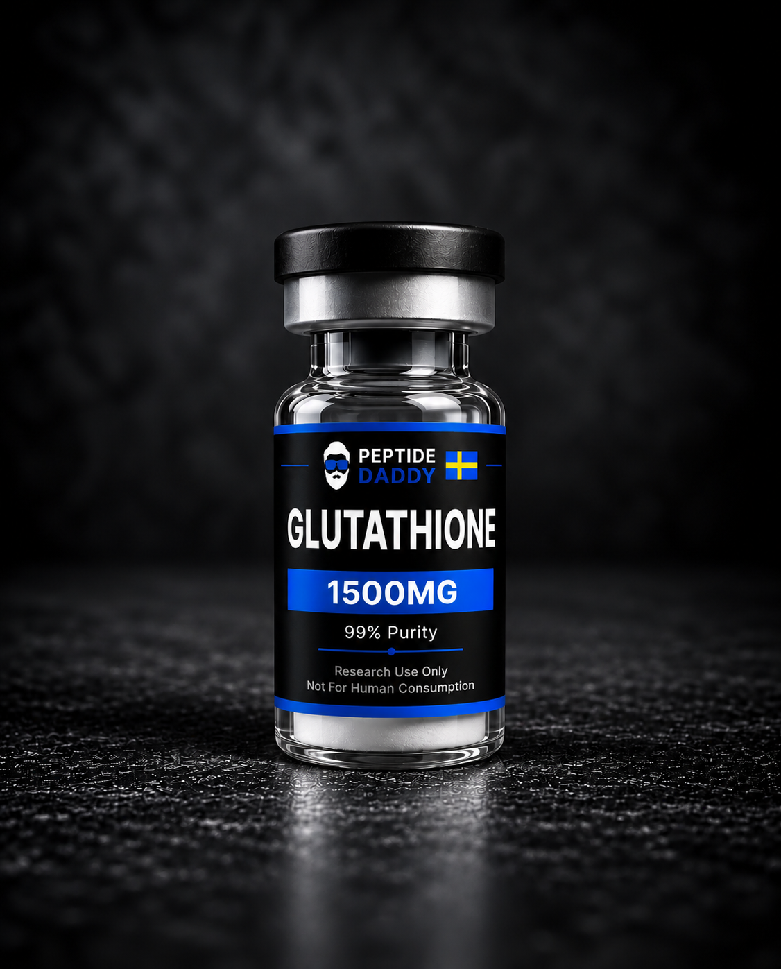 Glutathione 1500 mg forskningsflaska från PeptideDaddy